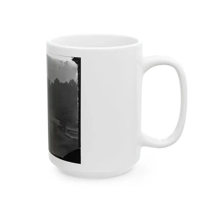Hanovertown Ferry, Va.  Pontoon Bridges Across The Pamunkey, With Wagons (U.S. Civil War) White Coffee Mug - Go Mug Yourself