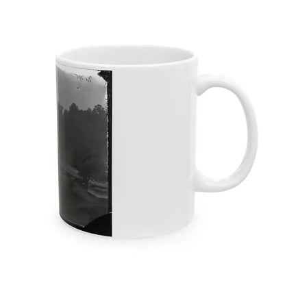 Hanovertown Ferry, Va.  Pontoon Bridges Across The Pamunkey, With Wagons (U.S. Civil War) White Coffee Mug - Go Mug Yourself