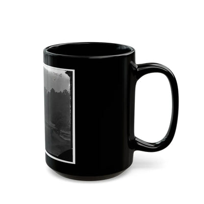 Hanovertown Ferry, Va. Pontoon Bridges Across The Pamunkey, With Wagons (U.S. Civil War) Black Coffee Mug-Go Mug Yourself