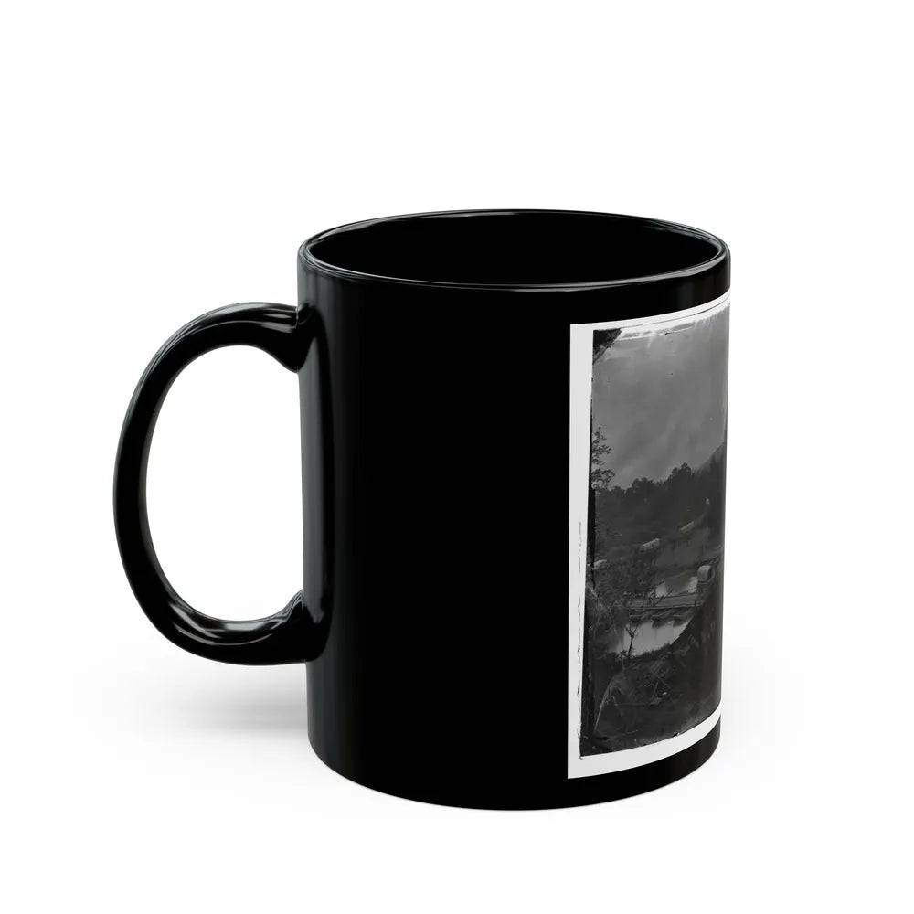 Hanovertown Ferry, Va. Pontoon Bridges Across The Pamunkey, With Wagons (U.S. Civil War) Black Coffee Mug-Go Mug Yourself