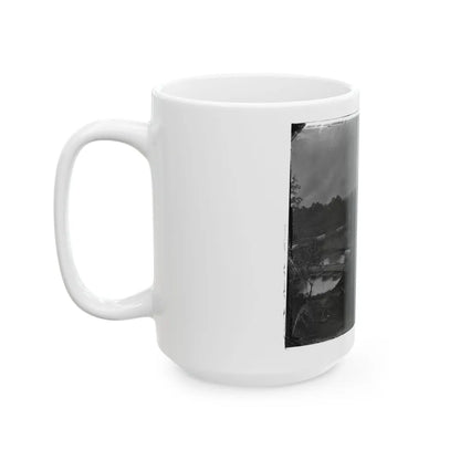 Hanovertown Ferry, Va. Pontoon Bridges Across The Pamunkey, With Wagons (U.S. Civil War) White Coffee Mug-Go Mug Yourself