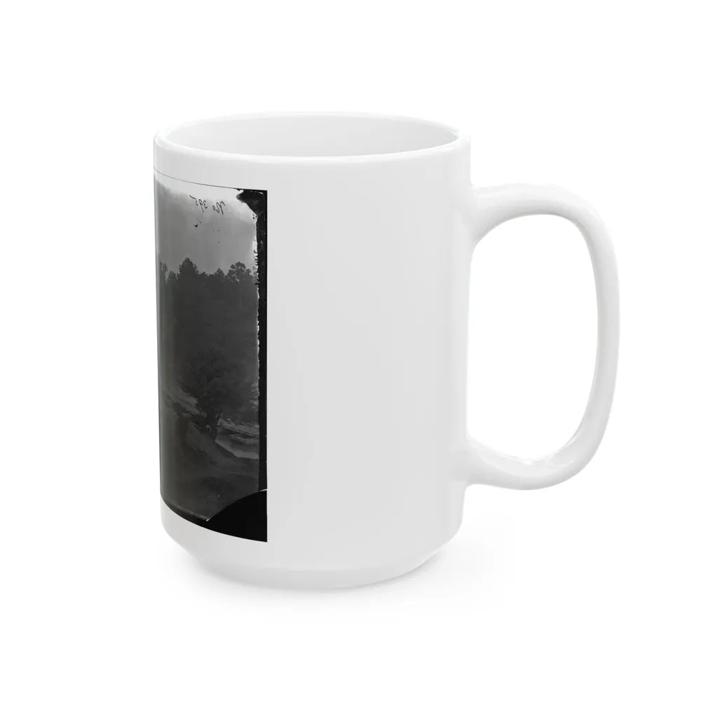 Hanovertown Ferry, Va. Pontoon Bridges Across The Pamunkey, With Wagons (U.S. Civil War) White Coffee Mug-Go Mug Yourself