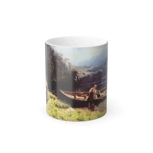 Hans Dahl (1849-1937) by the water's edge - Color Changing Mug 11oz 11oz - Go Mug Yourself