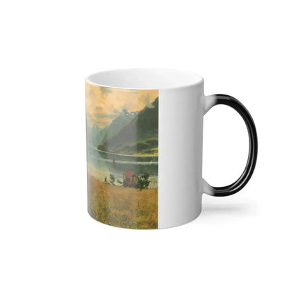 Hans Dahl (1849-1937) Girl with birch twigs - Color Changing Mug 11oz - Go Mug Yourself