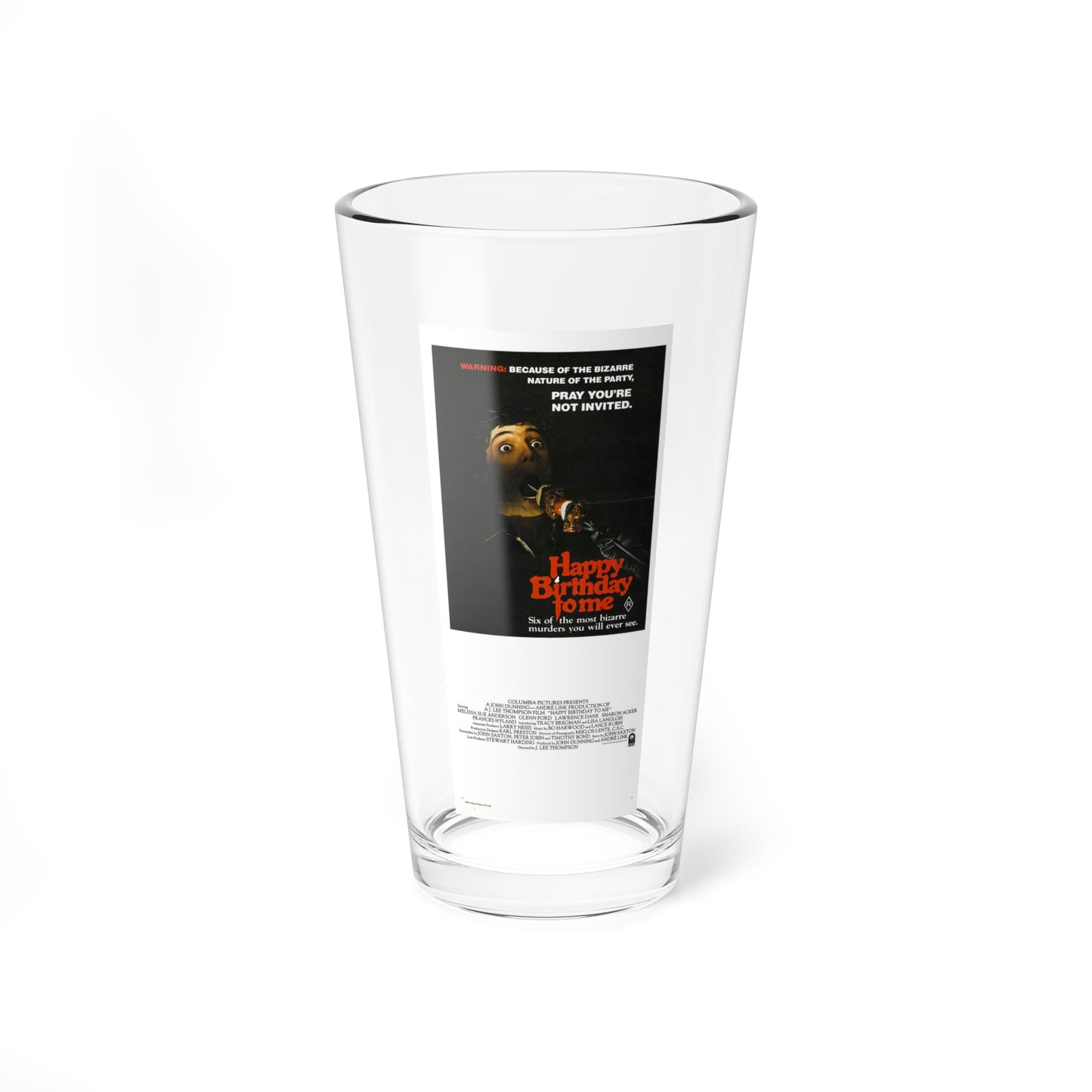 HAPPY BIRTHDAY TO ME (2) 1981 Movie Poster - Pint Glass 16oz-16oz-Go Mug Yourself