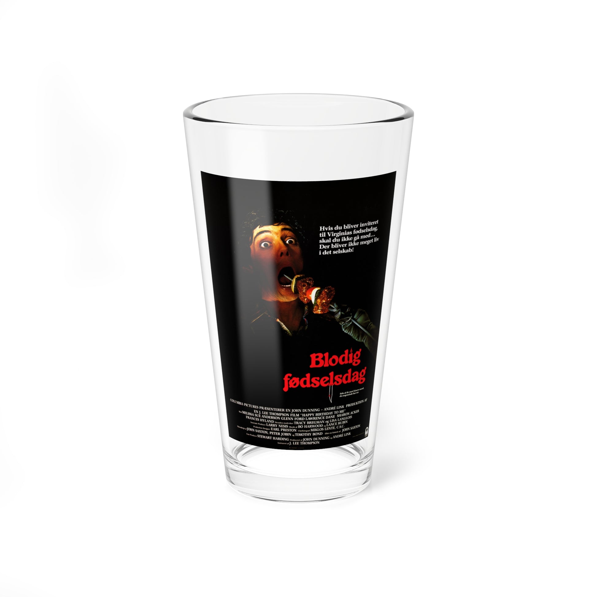 HAPPY BIRTHDAY TO ME (DANISH) 1981 Movie Poster - Pint Glass 16oz-16oz-Go Mug Yourself