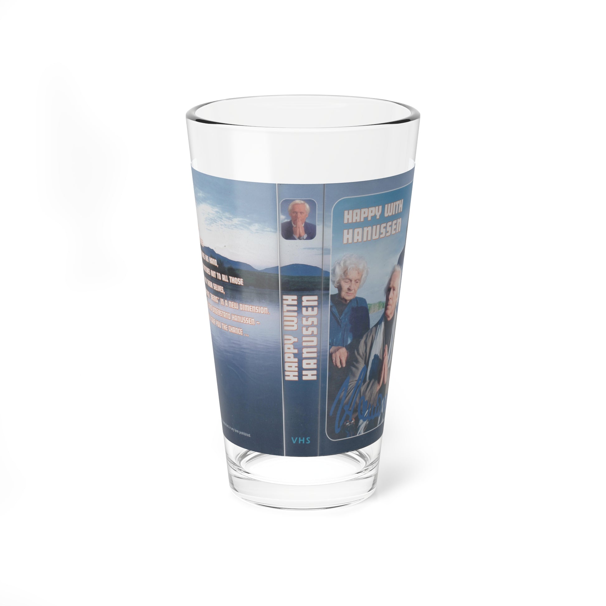 HAPPY WITH HANUSSEN (VHS COVER) Pint Glass 16oz-16oz-Go Mug Yourself