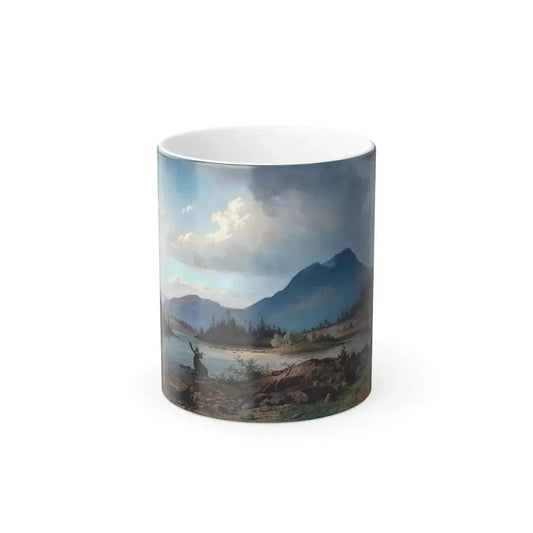 Harald Torsslow (1839-1909) Stalking Elk - Oil on Canvas 1863 - Color Changing Mug 11oz 11oz - Go Mug Yourself
