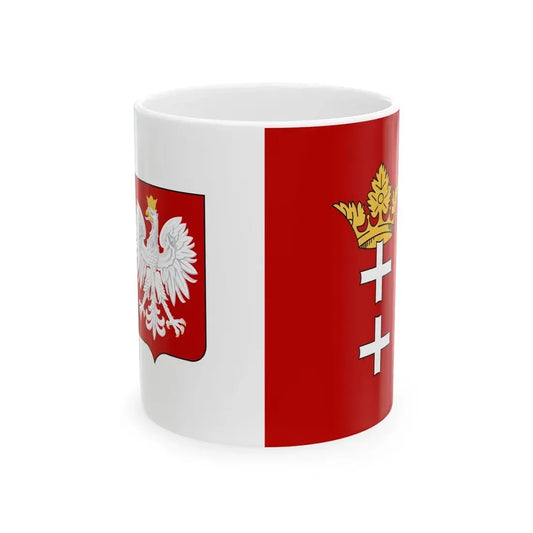 Harbour Authorities flag in Free City of Danzig (Poland) White Coffee Mug 11oz - Go Mug Yourself