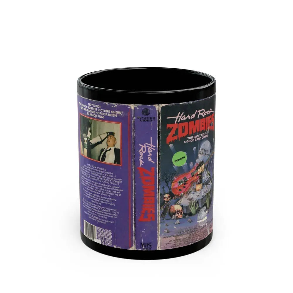 HARD ROCK ZOMBIES (VHS COVER) - Black Coffee Mug 11oz - Go Mug Yourself