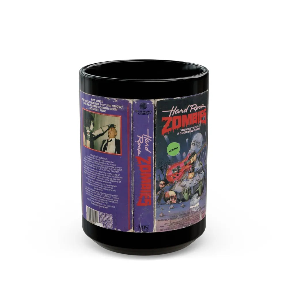 HARD ROCK ZOMBIES (VHS COVER) - Black Coffee Mug-15oz-Go Mug Yourself