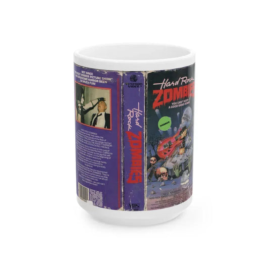 HARD ROCK ZOMBIES (VHS COVER) - White Coffee Mug 15oz - Go Mug Yourself