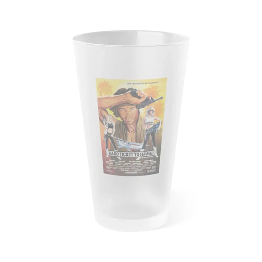 HARD TICKET TO HAWAII 1987 Movie Poster - Frosted Pint Glass 16oz 16oz Frosted - Go Mug Yourself