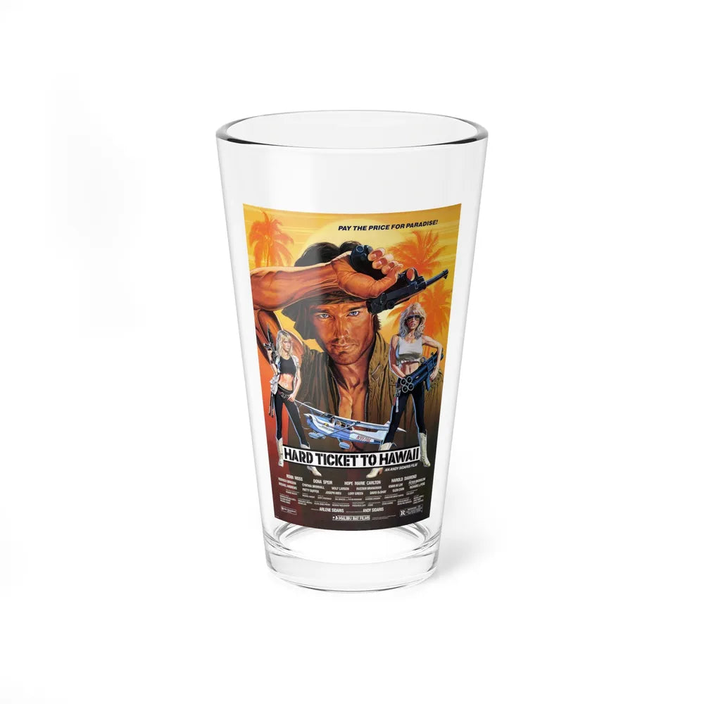 HARD TICKET TO HAWAII 1987 Movie Poster - Pint Glass 16oz-16oz-Go Mug Yourself