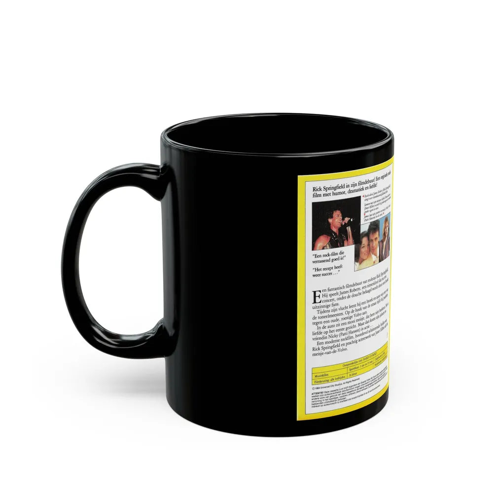 HARD TO HOLD RICK SPRINGFIELD (VHS COVER) - Black Coffee Mug-Go Mug Yourself