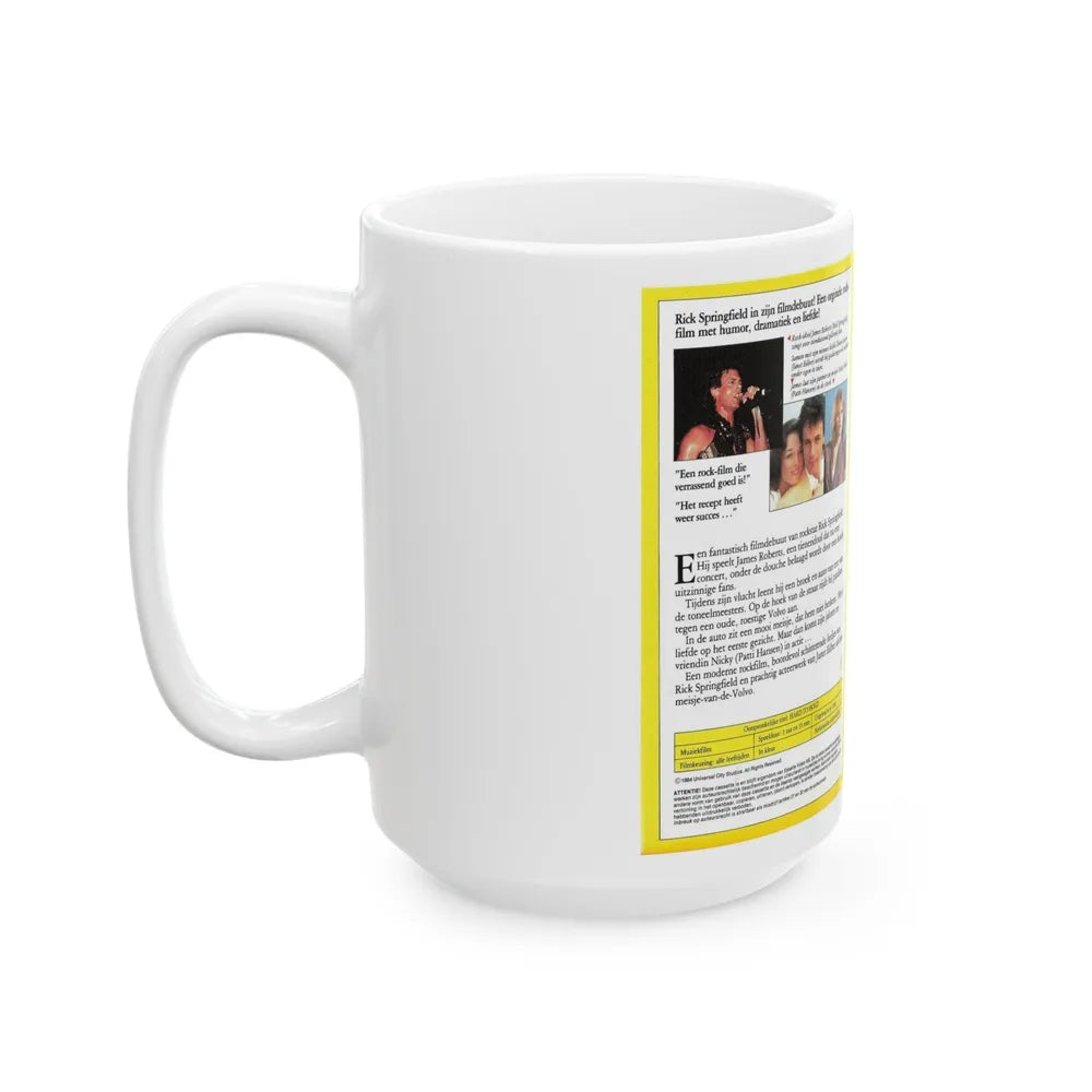 HARD TO HOLD RICK SPRINGFIELD (VHS COVER) - White Coffee Mug-Go Mug Yourself