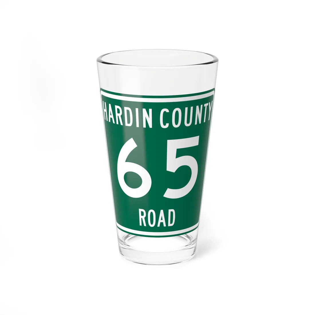 Hardin County Route 65 OH (Ohio) (Road Sign) Pint Glass 16oz 16oz - Go Mug Yourself