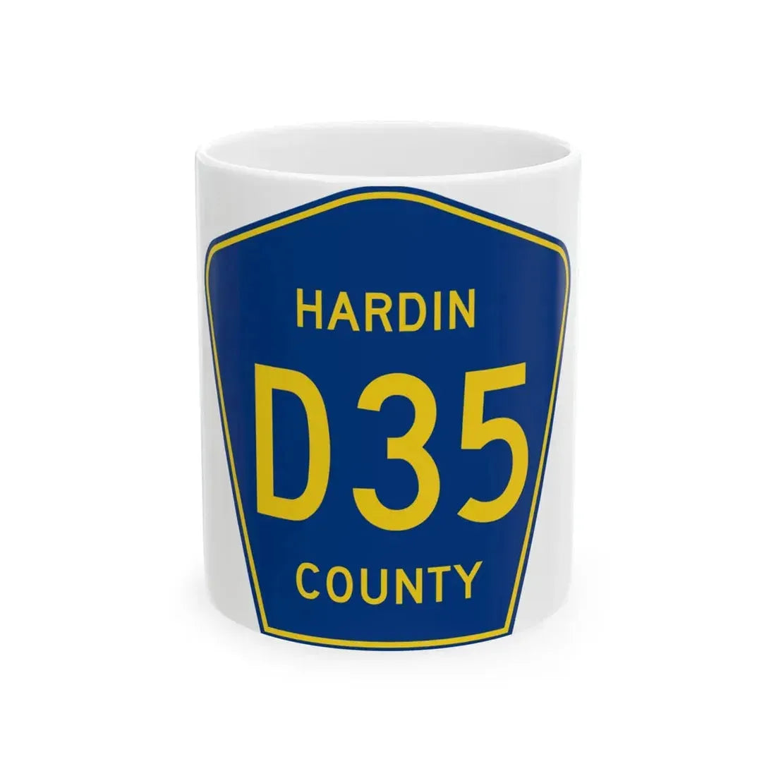 Hardin County Route D35 IA (Iowa) (Road Sign) White Coffee Mug 11oz - Go Mug Yourself