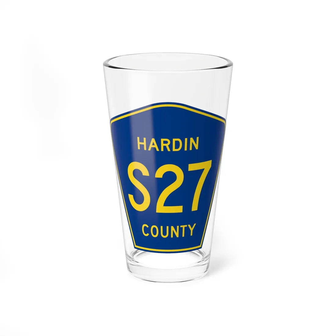 Hardin County Route S27 IA (Iowa) (Road Sign) Pint Glass 16oz 16oz - Go Mug Yourself