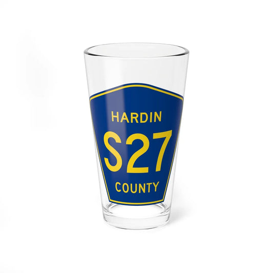 Hardin County Route S27 IA (Iowa) (Road Sign) Pint Glass 16oz 16oz - Go Mug Yourself