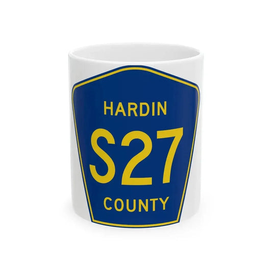 Hardin County Route S27 IA (Iowa) (Road Sign) White Coffee Mug 11oz - Go Mug Yourself