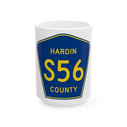Hardin County Route S56 IA (Iowa) (Road Sign) White Coffee Mug 15oz - Go Mug Yourself