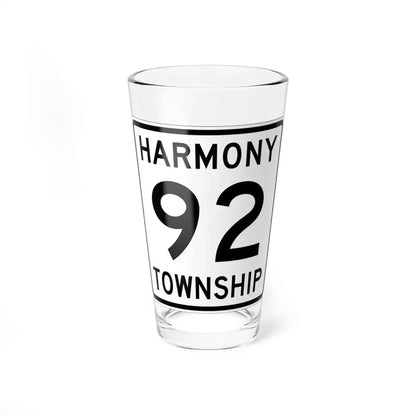 Harmony Township Route 92 Morrow County Ohio (Ohio) (Road Sign) Pint Glass 16oz 16oz - Go Mug Yourself