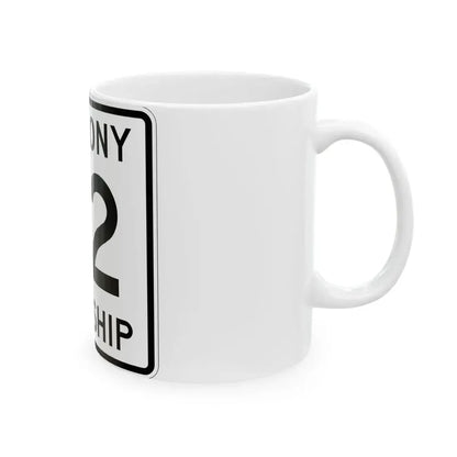 Harmony Township Route 92 Morrow County Ohio (Ohio) (Road Sign) White Coffee Mug - Go Mug Yourself
