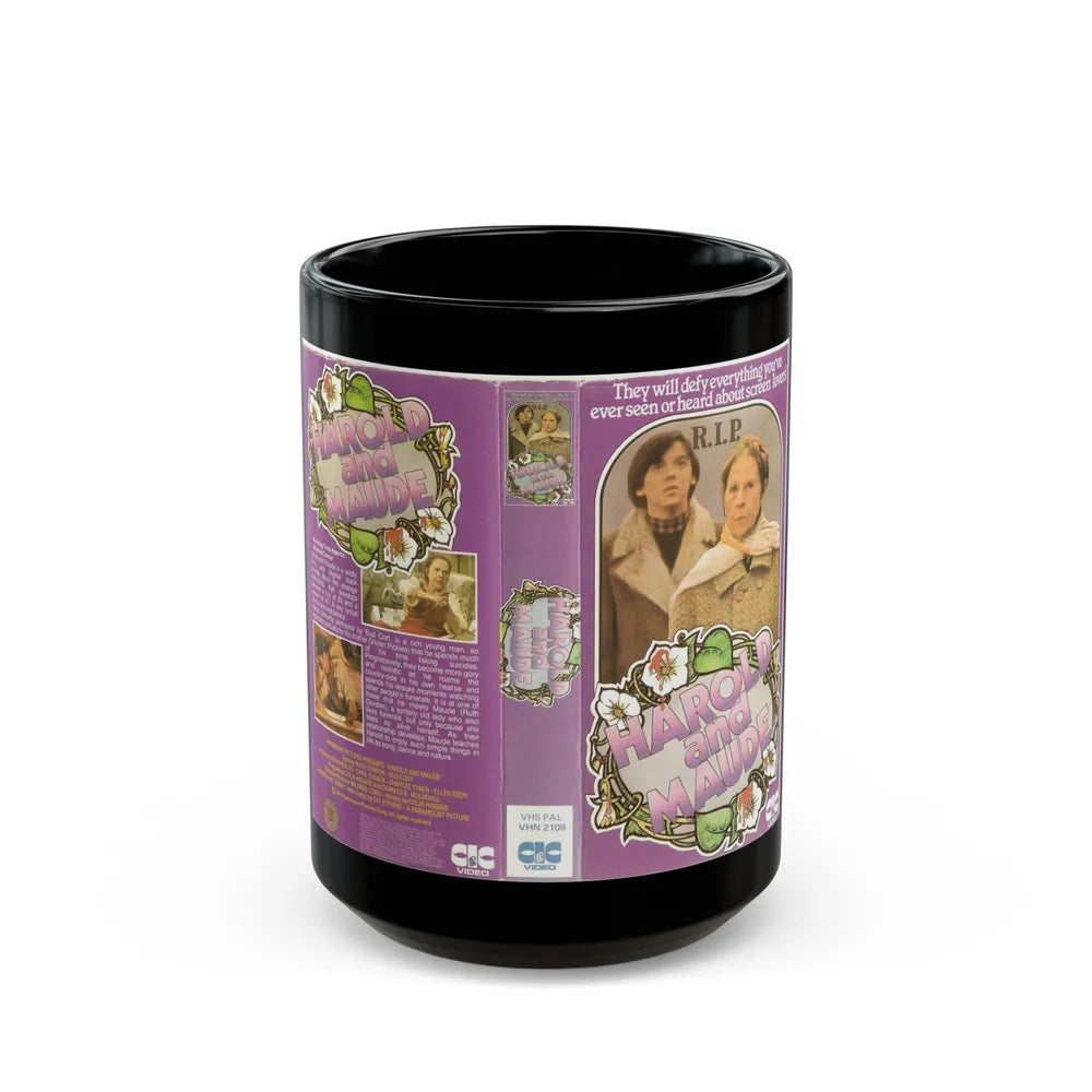 HAROLD AND MAUDE (VHS COVER) - Black Coffee Mug-15oz-Go Mug Yourself