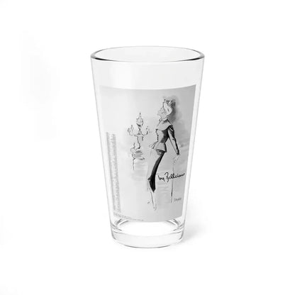 Harper's Bazaar advertisement illustration, January 1950 - Pint Glass 16oz 16oz - Go Mug Yourself