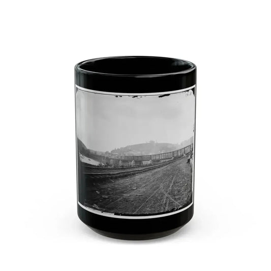 Harper's Ferry, W. Va. View Of The Town And Railroad Bridge (U.S. Civil War) Black Coffee Mug 15oz - Go Mug Yourself