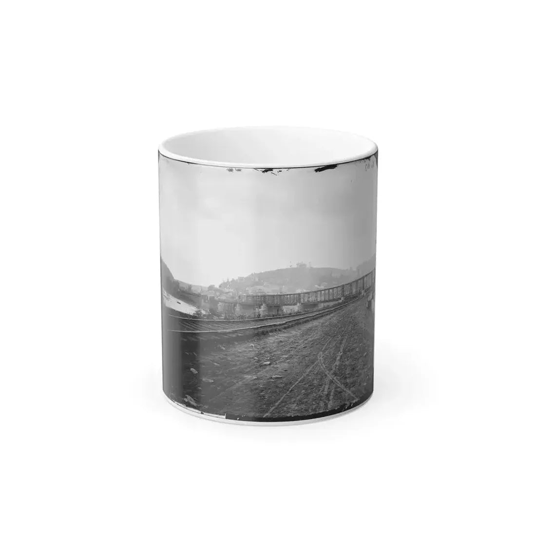 Harper's Ferry, W. Va. View of the Town and Railroad Bridge (U.S. Civil War) Color Changing Coffee Mug 11oz Default Title 11oz - Go Mug Yourself