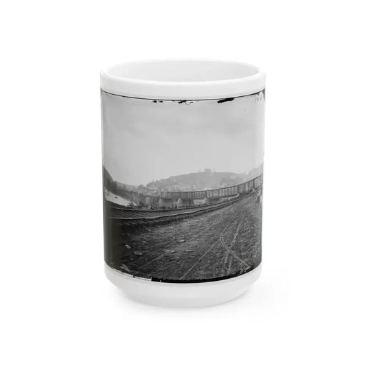 Harper's Ferry, W. Va. View Of The Town And Railroad Bridge (U.S. Civil War) White Coffee Mug 15oz - Go Mug Yourself