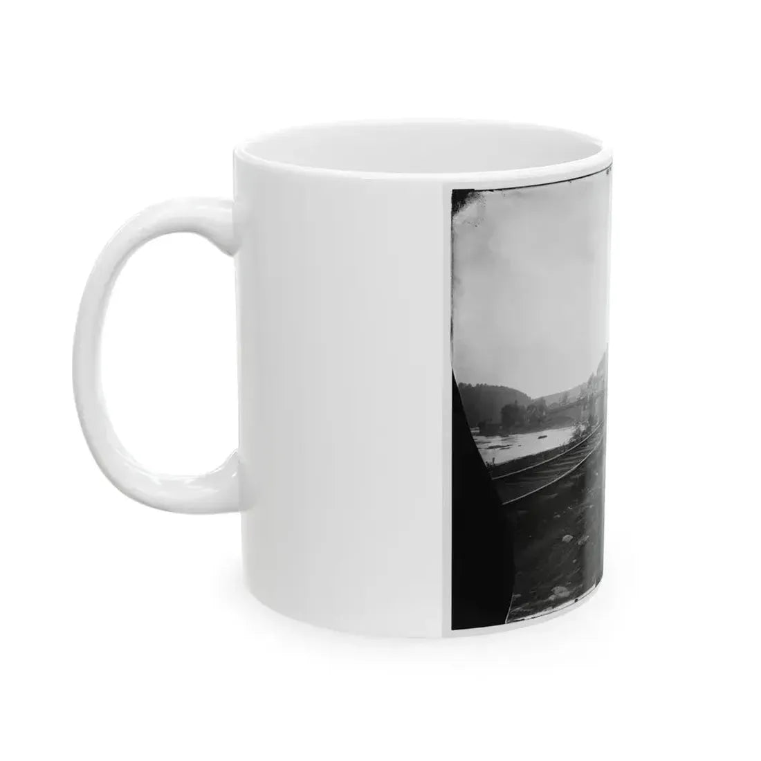 Harper's Ferry, W. Va. View Of The Town And Railroad Bridge (U.S. Civil War) White Coffee Mug - Go Mug Yourself
