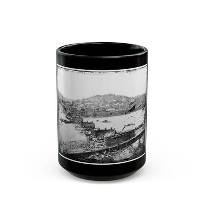Harper's Ferry, W. Va. View Of Town; Railroad Bridge In Ruins (U.S. Civil War) Black Coffee Mug 15oz - Go Mug Yourself