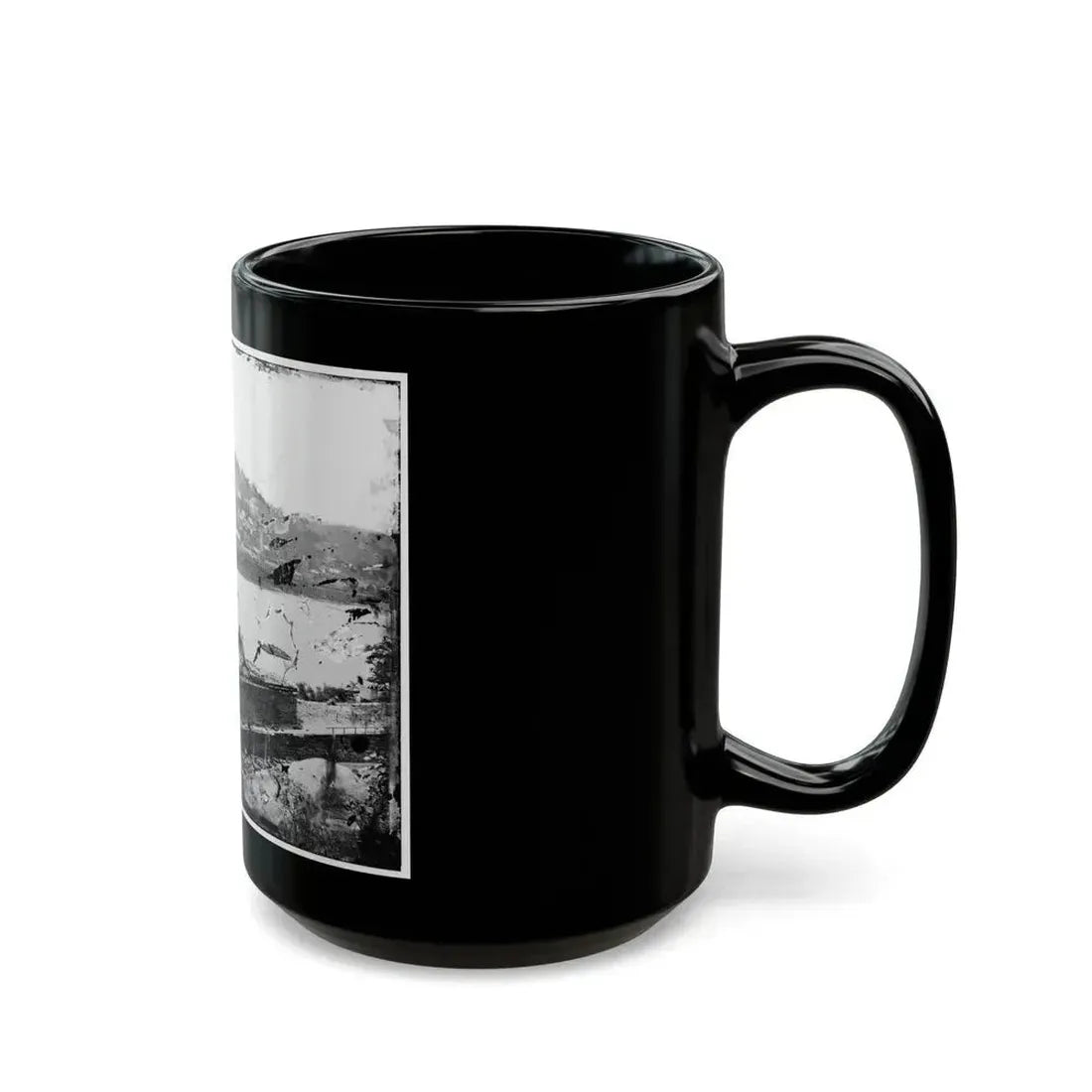 Harper's Ferry, W. Va. View Of Town; Railroad Bridge In Ruins (U.S. Civil War) Black Coffee Mug - Go Mug Yourself