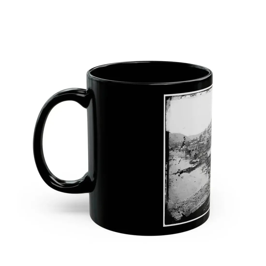 Harper's Ferry, W. Va. View Of Town; Railroad Bridge In Ruins (U.S. Civil War) Black Coffee Mug - Go Mug Yourself