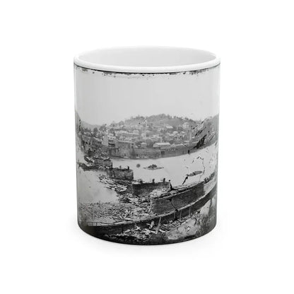 Harper's Ferry, W. Va. View Of Town; Railroad Bridge In Ruins (U.S. Civil War) White Coffee Mug 11oz - Go Mug Yourself