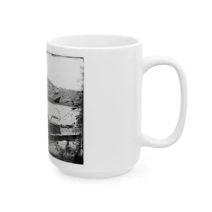 Harper's Ferry, W. Va. View Of Town; Railroad Bridge In Ruins (U.S. Civil War) White Coffee Mug - Go Mug Yourself