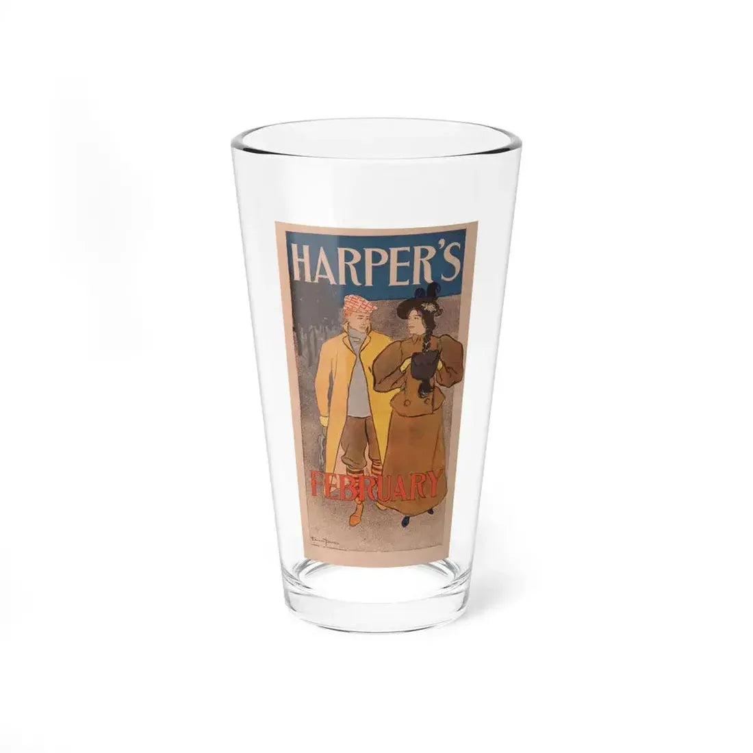 Harper's Magazine, February cover - Pint Glass 16oz 16oz - Go Mug Yourself