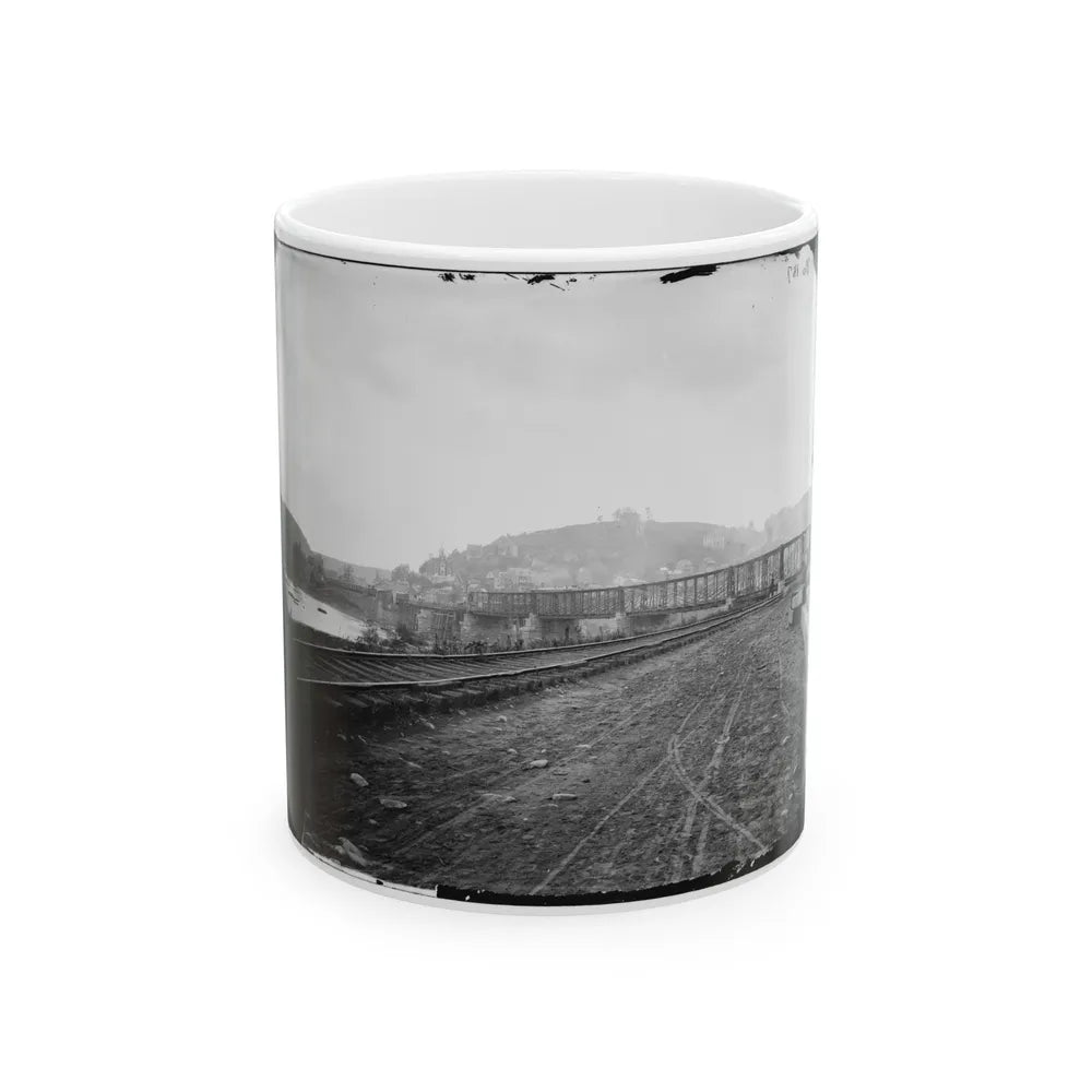 Harper's Ferry, W. Va. View Of The Town And Railroad Bridge (U.S. Civil War) White Coffee Mug-11oz-Go Mug Yourself