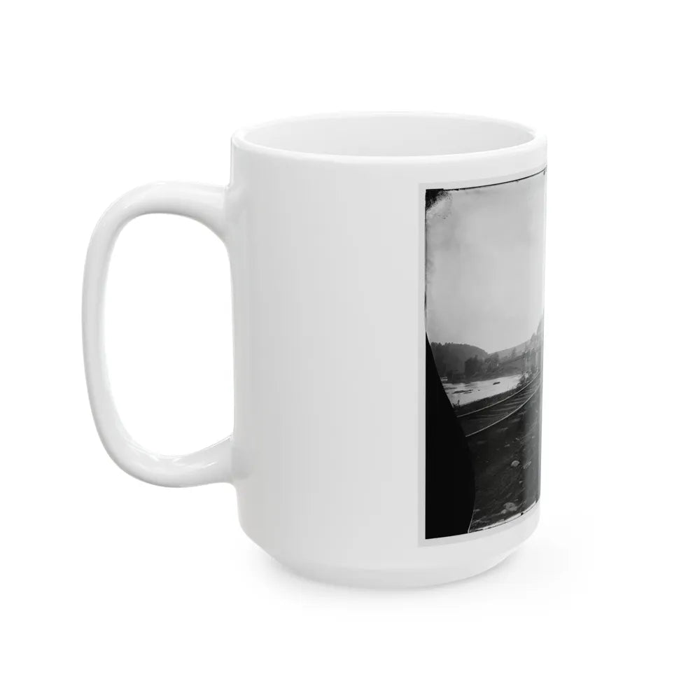 Harper's Ferry, W. Va. View Of The Town And Railroad Bridge (U.S. Civil War) White Coffee Mug-Go Mug Yourself