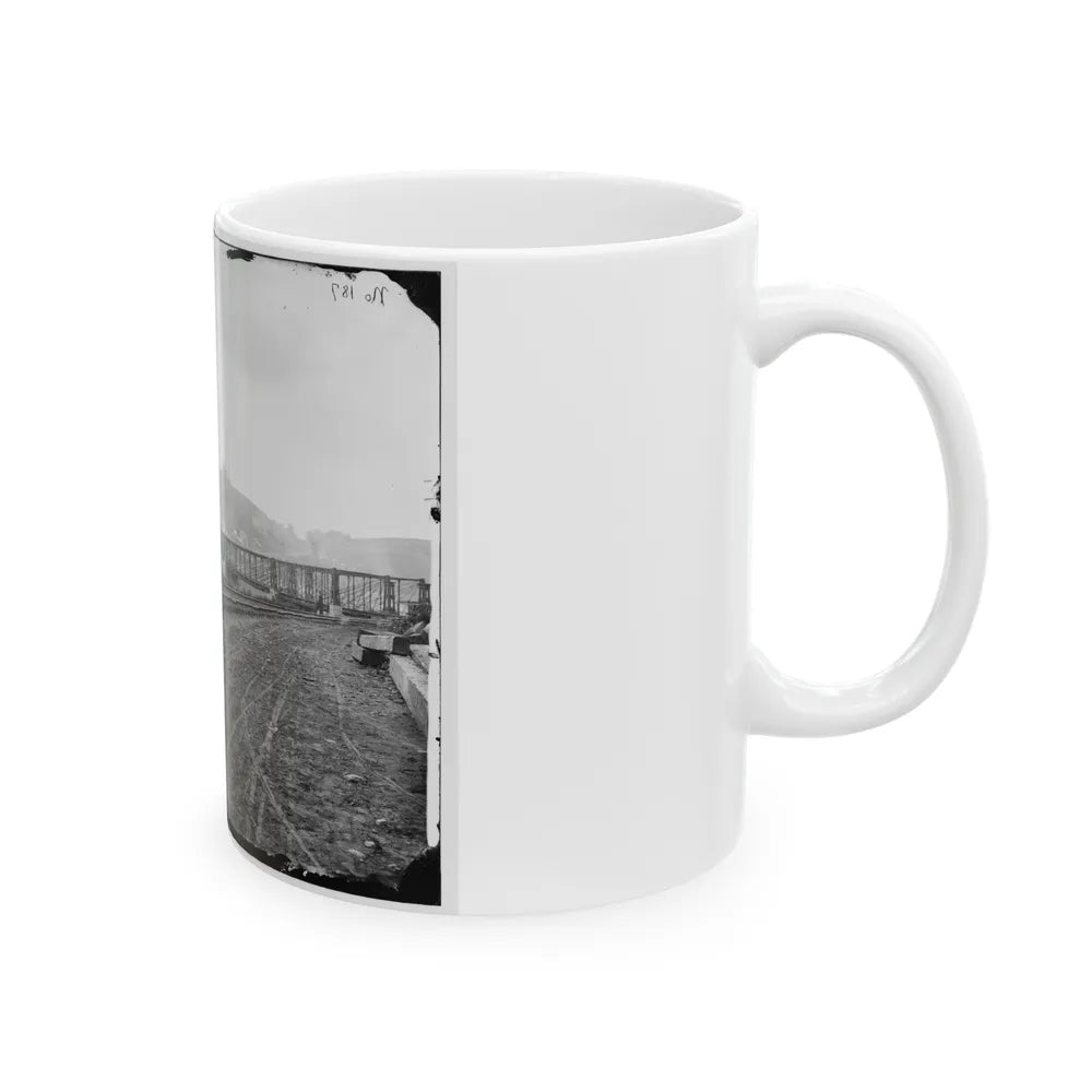 Harper's Ferry, W. Va. View Of The Town And Railroad Bridge (U.S. Civil War) White Coffee Mug-Go Mug Yourself