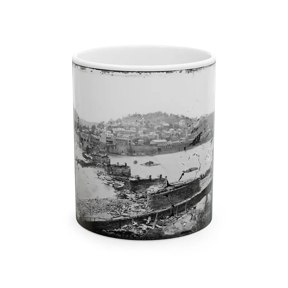 Harper's Ferry, W. Va. View Of Town; Railroad Bridge In Ruins (U.S. Civil War) White Coffee Mug-11oz-Go Mug Yourself