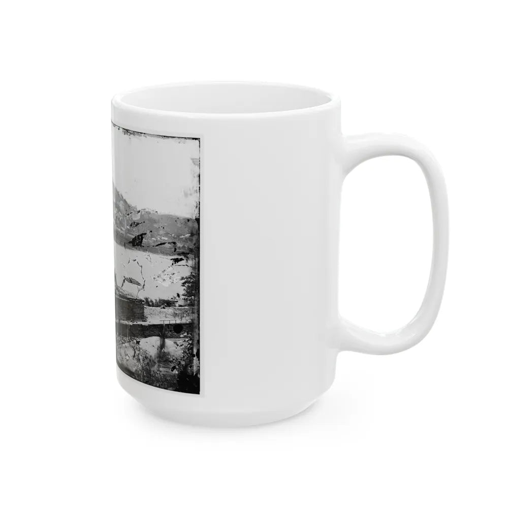 Harper's Ferry, W. Va. View Of Town; Railroad Bridge In Ruins (U.S. Civil War) White Coffee Mug-Go Mug Yourself