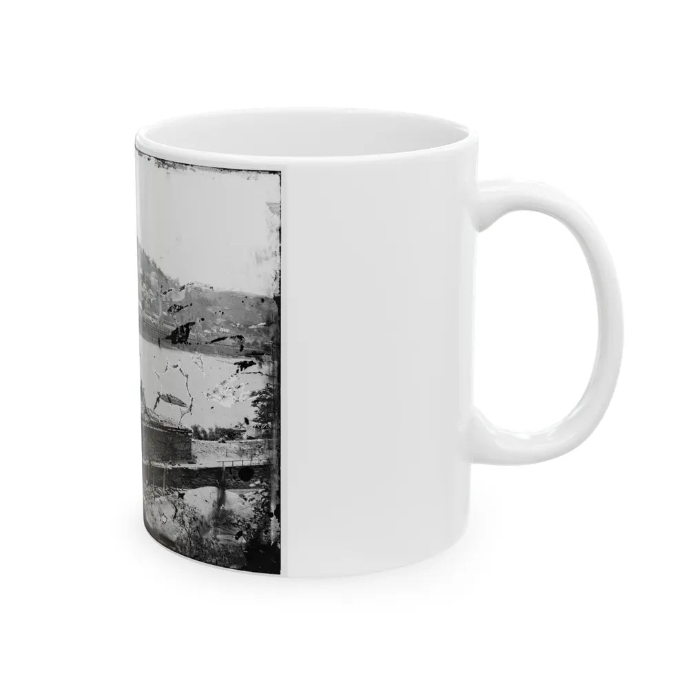 Harper's Ferry, W. Va. View Of Town; Railroad Bridge In Ruins (U.S. Civil War) White Coffee Mug-Go Mug Yourself