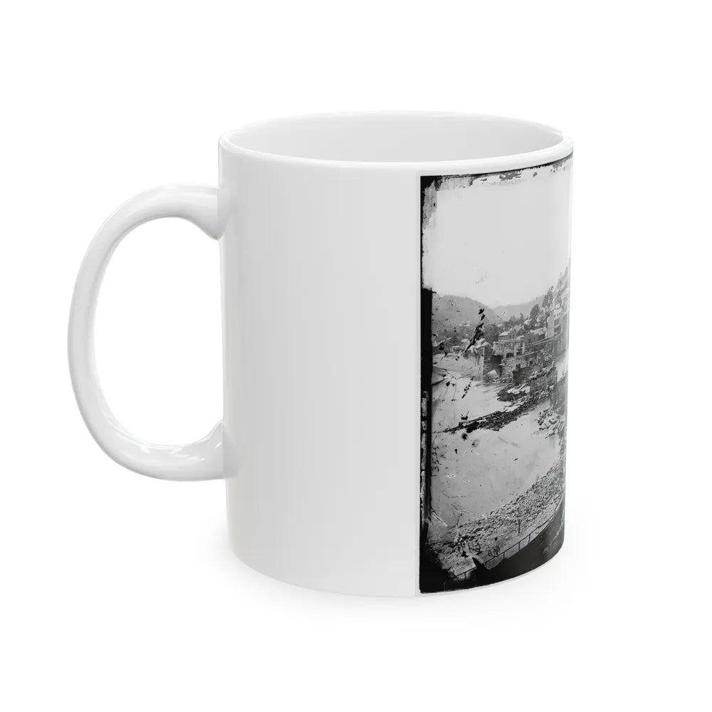 Harper's Ferry, W. Va. View Of Town; Railroad Bridge In Ruins (U.S. Civil War) White Coffee Mug-Go Mug Yourself