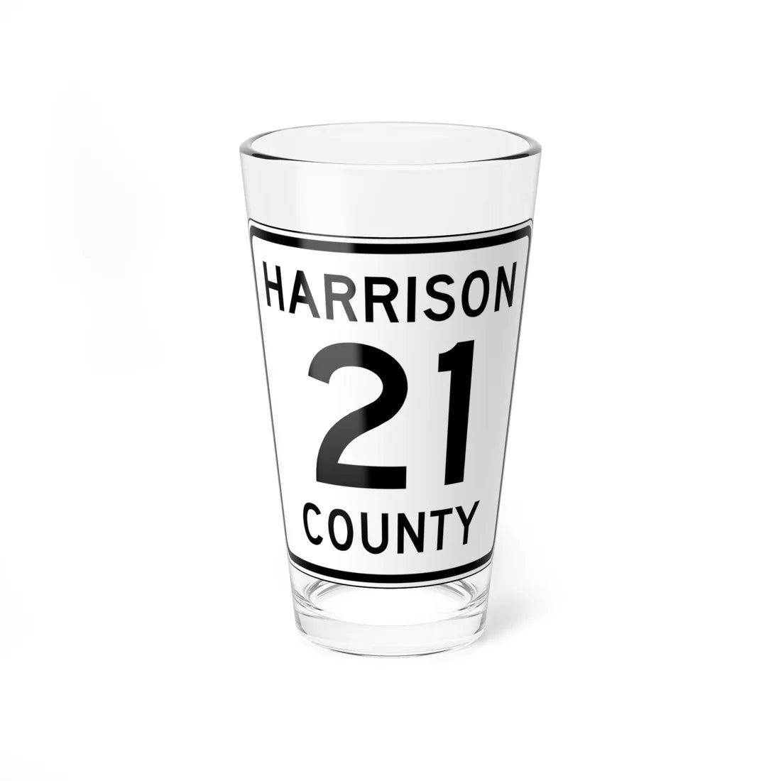 Harrison County Route 21 OH (Ohio) (Road Sign) Pint Glass 16oz 16oz - Go Mug Yourself