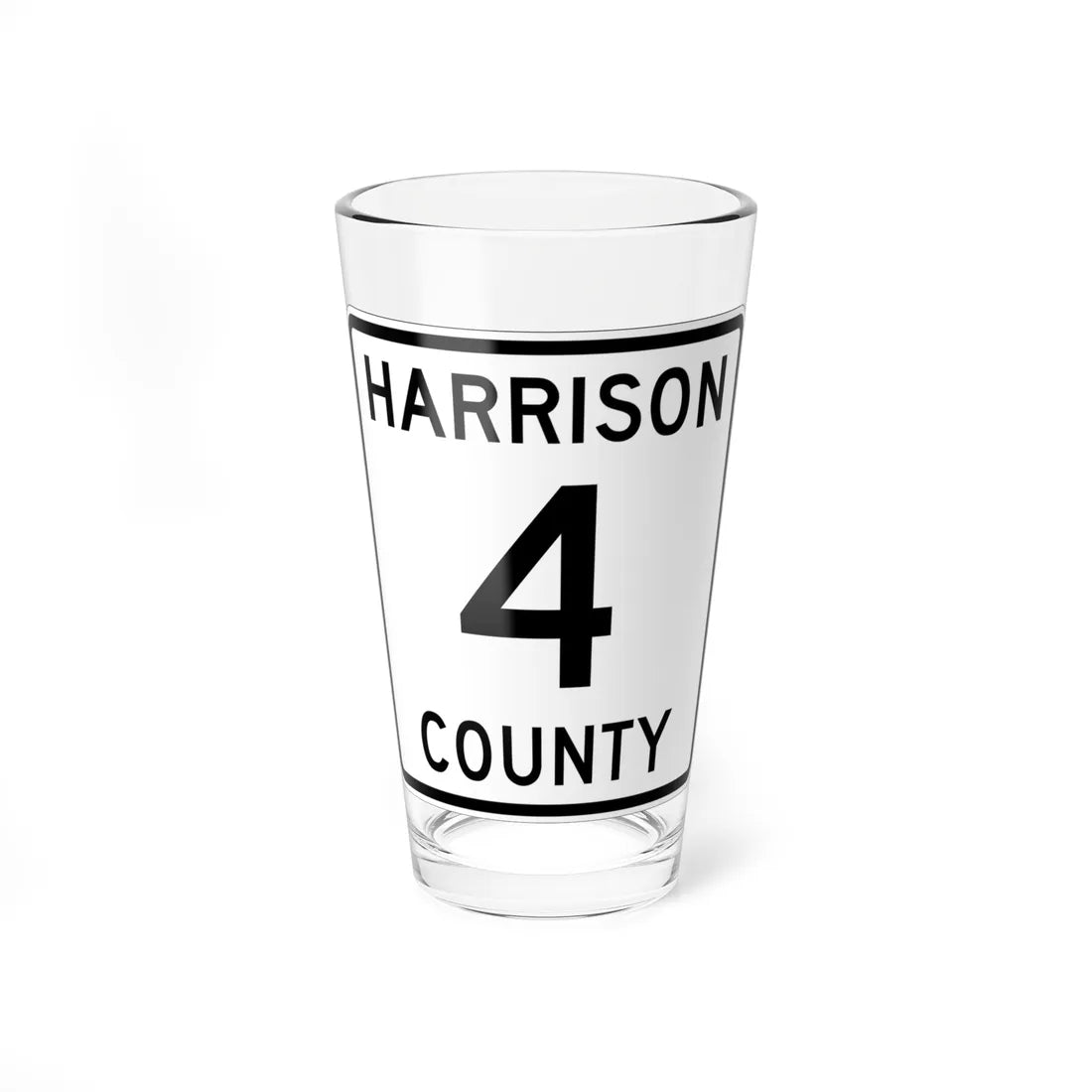 Harrison County Route 4 OH (Ohio) (Road Sign) Pint Glass 16oz 16oz - Go Mug Yourself