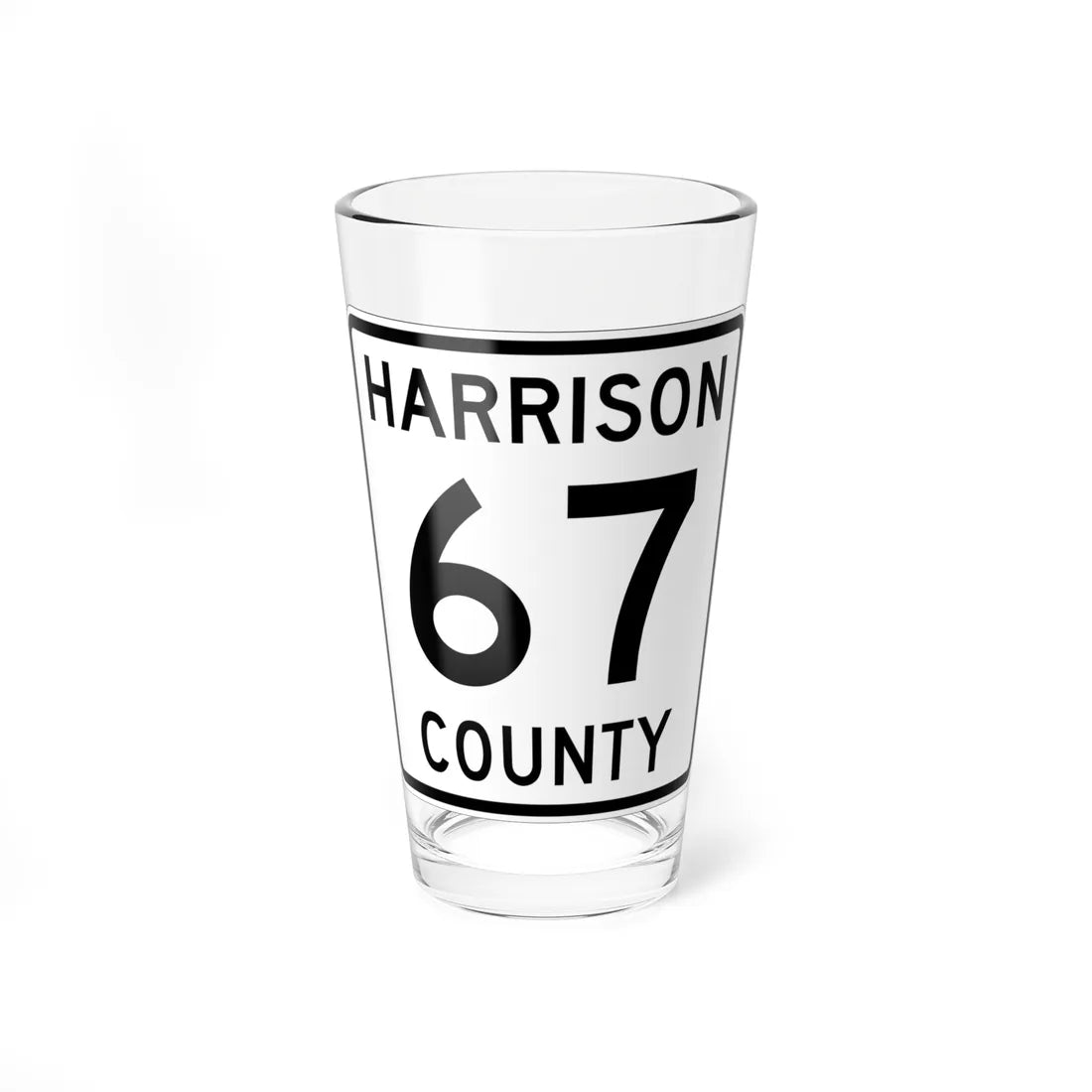 Harrison County Route 67 OH (Ohio) (Road Sign) Pint Glass 16oz 16oz - Go Mug Yourself